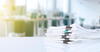documents arranged on table